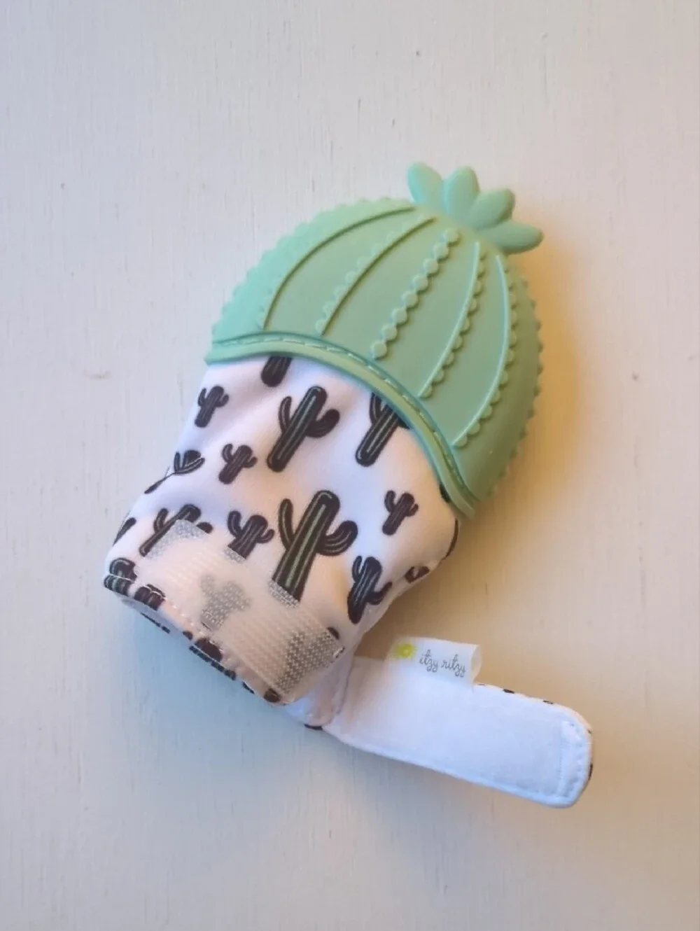 Set Of 2 Baby Teething Mittens - Nubby Elephant And Itzy Ritzy Cactus